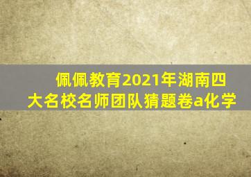 佩佩教育2021年湖南四大名校名师团队猜题卷a化学