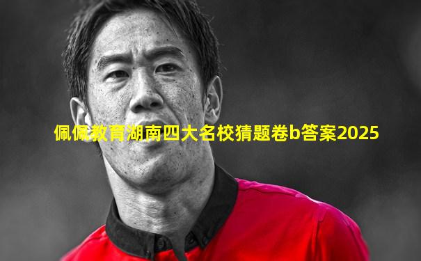 佩佩教育湖南四大名校猜题卷b答案2025