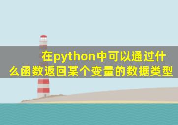 在python中可以通过什么函数返回某个变量的数据类型